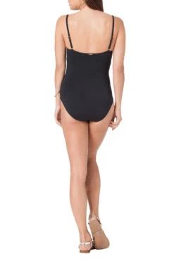 Anne Cole - Classic Moderate Leg Maillot One Piece Swimsuit -Chic Swimwear Shop 18mo00101 blk b 9 7059fbbc b2e8 4b18 9d7b 972adb651d1c