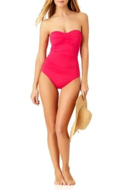 Anne Cole - Shirred Bandeau One Piece Swimsuit 8 Anne Cole - Shirred Bandeau One Piece Swimsuit -Chic Swimwear Shop 18mo00501 bery f2 1 6