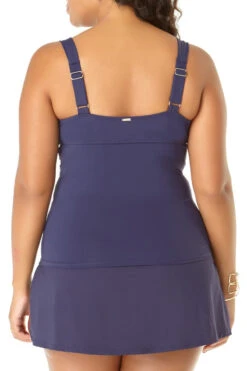 Anne Cole Plus - Sarong Skim Skirt -Chic Swimwear Shop 19pt20101 19pb40701 nvy 1928 back 1