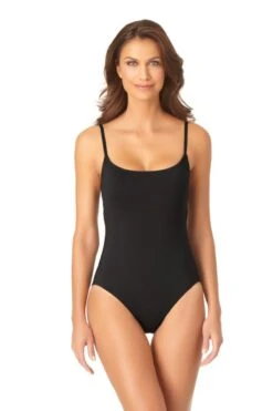 Anne Cole - Classic Lingerie Maillot One Piece Swimsuit -Chic Swimwear Shop 20MO00101 Blk 062 1 ccexpress