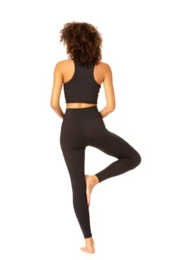 Anne Cole Active - Women's High Neck Crop Top -Chic Swimwear Shop 21MC550 21MT115 21MB375 BLACKNOcopy3