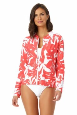 Anne Cole - Long Sleeve Zip Front Rash Guard Top -Chic Swimwear Shop 22MC54418 COPT 2376 bc1b00f1 c8c0 4220 94d5 7e90aecb18af