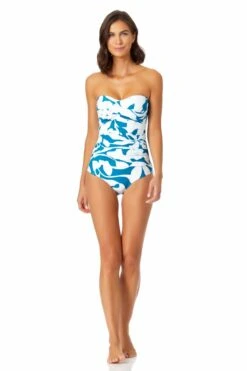 Anne Cole - Twist Front Shirred One Piece Swimsuit -Chic Swimwear Shop 22MO00566 TEPT 3495 ccexpress