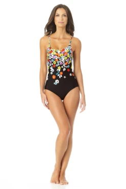 Anne Cole - Lace Up Classic Maillot One Piece Swimsuit 9 Anne Cole - Lace Up Classic Maillot One Piece Swimsuit -Chic Swimwear Shop 22MO03469 MUPR 583