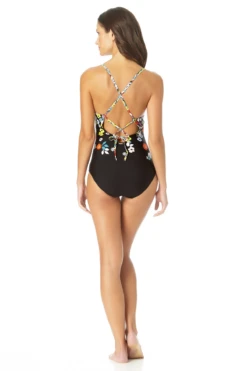Anne Cole - Lace Up Classic Maillot One Piece Swimsuit 10 Anne Cole - Lace Up Classic Maillot One Piece Swimsuit -Chic Swimwear Shop 22MO03469 MUPR 594