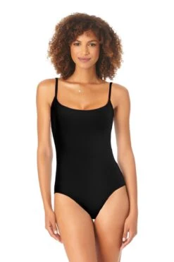 Anne Cole - Long Torso Lingerie Maillot One Piece Swimsuit -Chic Swimwear Shop 22MO05357 blk 322 ccexpresscopy