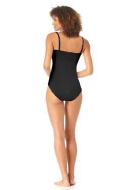 Anne Cole - Long Torso Lingerie Maillot One Piece Swimsuit -Chic Swimwear Shop 22MO05357 blk 326 ccexpress 2
