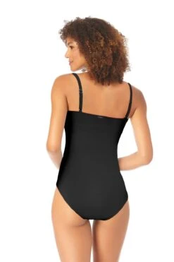 Anne Cole - Long Torso Lingerie Maillot One Piece Swimsuit -Chic Swimwear Shop 22MO05357 blk 326 ccexpress 2copy