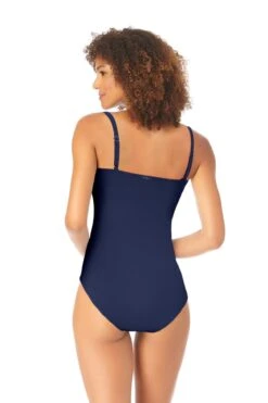Anne Cole - Long Torso Lingerie Maillot One Piece Swimsuit -Chic Swimwear Shop 22MO05357 nvy 326 ccexpresscopy