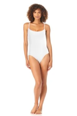 Anne Cole - Long Torso Lingerie Maillot One Piece Swimsuit -Chic Swimwear Shop 22MO05357 wht 322 ccexpress 2