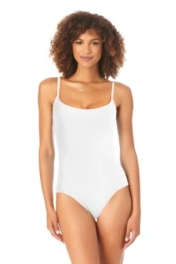 Anne Cole - Long Torso Lingerie Maillot One Piece Swimsuit -Chic Swimwear Shop 22MO05357 wht 322 ccexpress 2copy