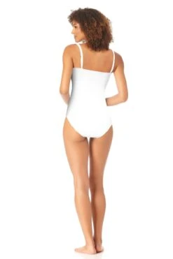 Anne Cole - Long Torso Lingerie Maillot One Piece Swimsuit -Chic Swimwear Shop 22MO05357 wht 326 ccexpress