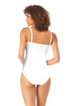 Anne Cole - Long Torso Lingerie Maillot One Piece Swimsuit -Chic Swimwear Shop 22MO05357 wht 326 ccexpress ccexpress