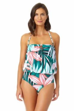 Anne Cole - Tunnel Blouson Bandeau One Piece Swimsuit