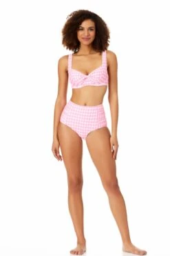 Anne Cole - Retro Underwire Bikini Swim Top -Chic Swimwear Shop 22MT10657 22MB33657 PINK 4