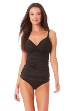 Anne Cole - Underwire Triangle Tankini 32 Anne Cole - Underwire Triangle Tankini -Chic Swimwear Shop 22MT23301 MYMB36001 BLK 367 ccexpress