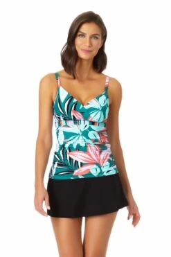 Anne Cole - Surplice Hidden Underwire Tankini Swim Top 15 Anne Cole - Surplice Hidden Underwire Tankini Swim Top -Chic Swimwear Shop 22MT23316 MYMB41401 BLK 2497 ccexpress ccexpress