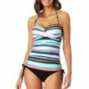 Anne Cole - Twist Front Bandeaukini Swim Top -Chic Swimwear Shop 22MT25017 MYMB30001 BLK 2