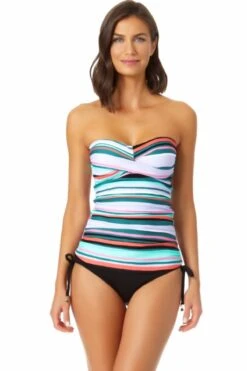 Anne Cole - Twist Front Bandeaukini Swim Top 11 Anne Cole - Twist Front Bandeaukini Swim Top -Chic Swimwear Shop 22MT25017 MYMB30001 BLK 3