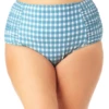 Anne Cole Plus - Shirred High Waist Tummy Control Bottom