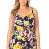 Anne Cole Plus - Swim Dress With Skirted Bottom -Chic Swimwear Shop 22PD61061 MULT 1597 FRONT