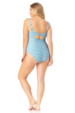 Anne Cole Plus - Scoop Neck Shirred One Piece Swimsuit -Chic Swimwear Shop 22PO05357 BLPP 488
