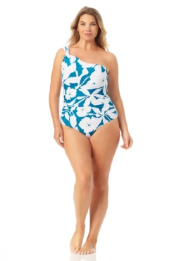 Anne Cole Plus - Off The Shoulder Twist One Piece Swimsuit -Chic Swimwear Shop 22PO0666 TEPT 776