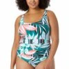 Anne Cole Plus - Ring Belt Scoop One Piece Swimsuit -Chic Swimwear Shop 22PO06916 MULT 14