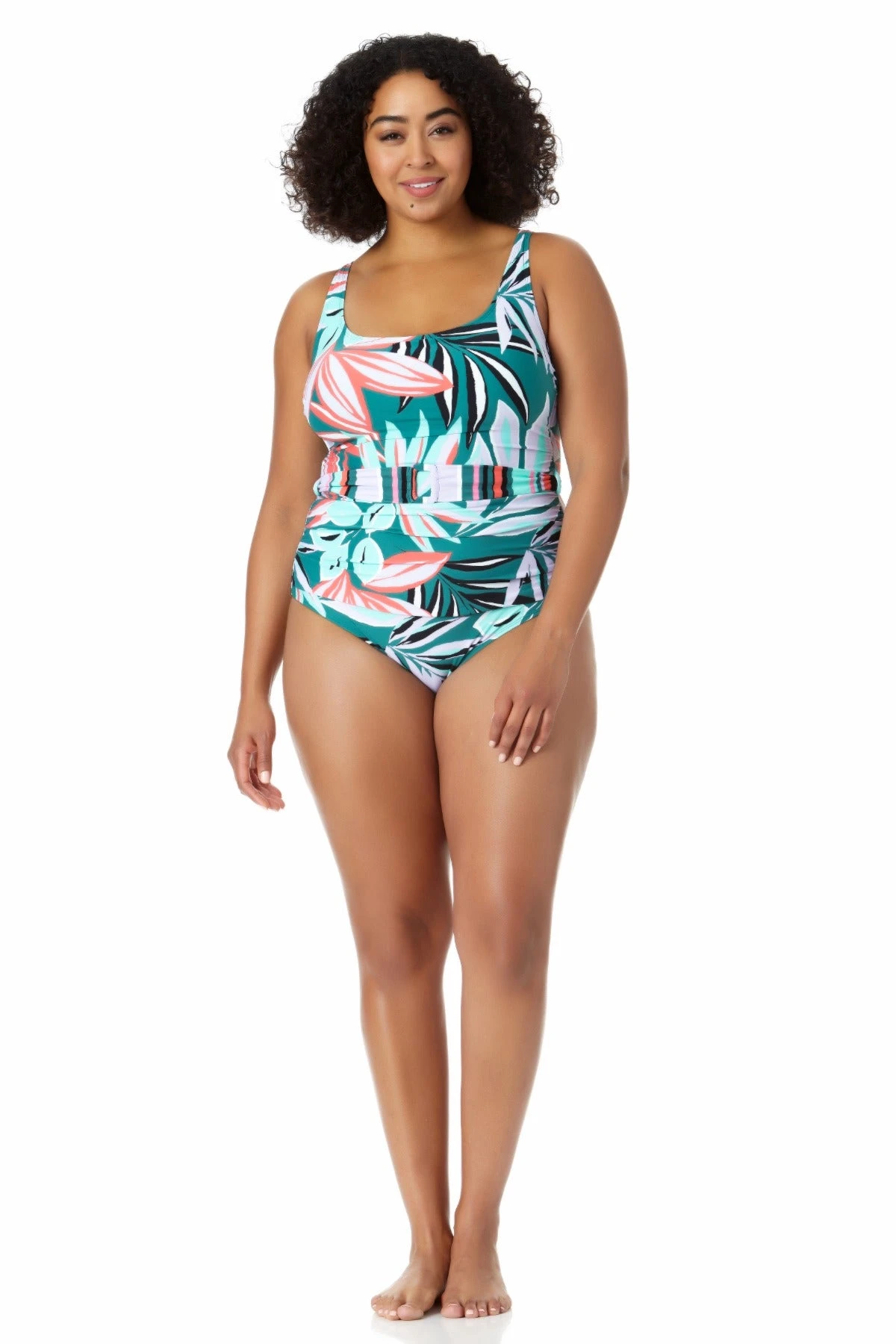 Anne Cole Plus - Ring Belt Scoop One Piece Swimsuit 5 Anne Cole Plus - Ring Belt Scoop One Piece Swimsuit - Image 3