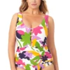 Anne Cole Plus - Center Front Cutout One Piece Swimsuit 1 Anne Cole Plus - Center Front Cutout One Piece Swimsuit -Chic Swimwear Shop 22PO07580 MULT 235 FRONT