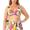 Anne Cole Plus - Underwire Twist Front Bikini Swim Top 1 Anne Cole Plus - Underwire Twist Front Bikini Swim Top -Chic Swimwear Shop 22PT10580 22PB41680 MULT 082 FRONT