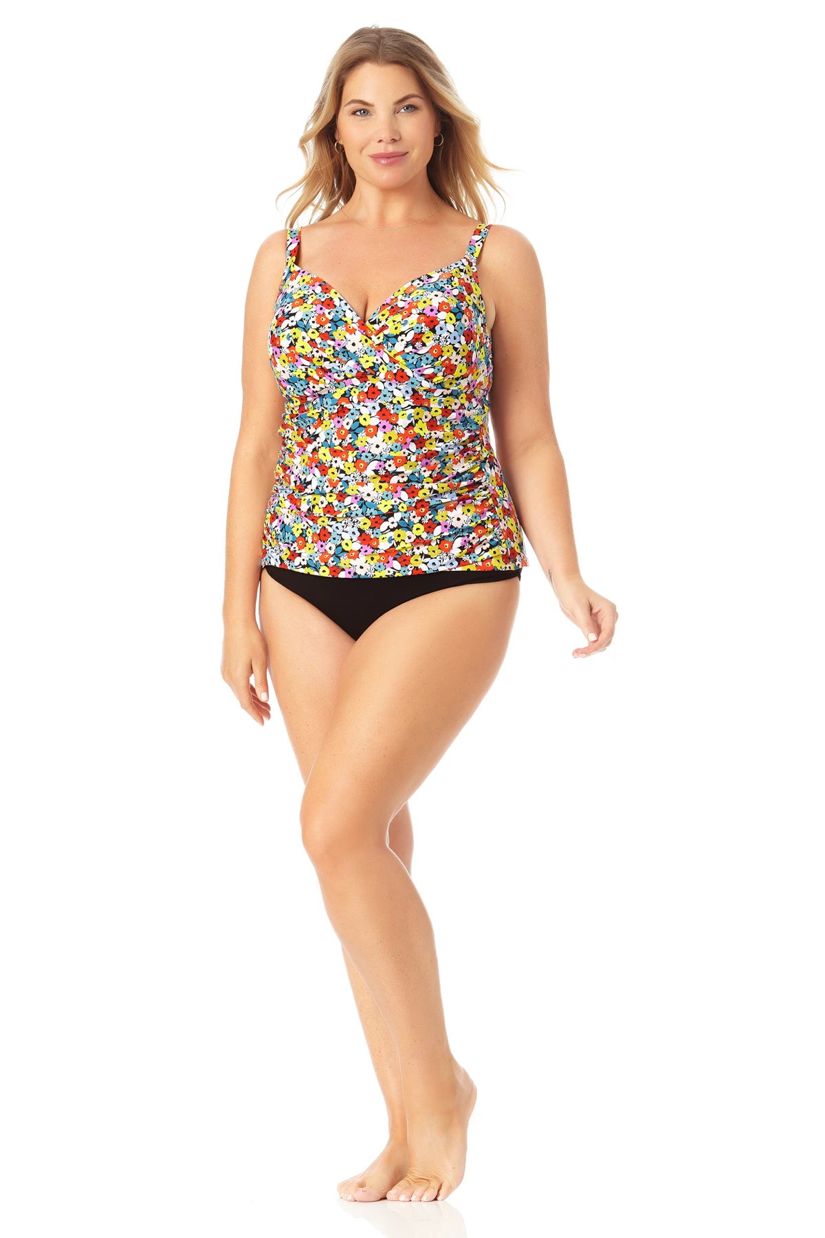Anne Cole Plus - Twist Front Underwire Tankini Swim Top 5 Anne Cole Plus - Twist Front Underwire Tankini Swim Top - Image 3