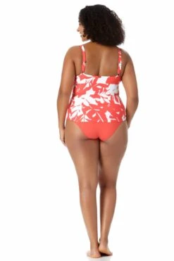 Anne Cole Plus - Retro Twist Front Underwire Tankini Swim Top -Chic Swimwear Shop 22PT23418 MYPB36001 COPT 1179