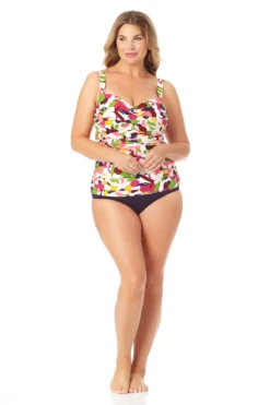 Anne Cole Plus - Twist Front Bandeaukini Swim Top 11 Anne Cole Plus - Twist Front Bandeaukini Swim Top -Chic Swimwear Shop 22PT25063 MYPB36001 MULT 2095