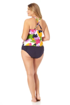 Anne Cole Plus - High Neck Tankini Swim Top -Chic Swimwear Shop 22PT29580 22PB33601 MULT 151