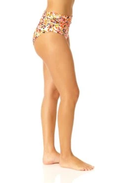 Anne Cole - Women's Fold Over High Waist Shirred Bikini Swim Bottoms 9 Anne Cole - Women's Fold Over High Waist Shirred Bikini Swim Bottoms -Chic Swimwear Shop 23MB36021 MULT 094 1