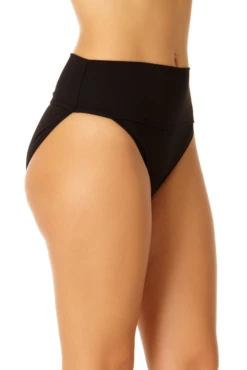 Anne Cole - Soft Band High Waist Swim Bottom -Chic Swimwear Shop 23MB37401 BLK 1086 2
