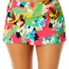 Anne Cole - Women's Drape Front Mid Rise Swim Skirt Bottom -Chic Swimwear Shop 23MB41965 MULT 645 FRONTBOTTOM