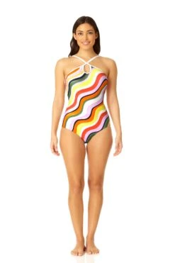 Anne Cole - Women's Halter Keyhole One Piece Swimsuit -Chic Swimwear Shop 23MO01622 MULT 465 3