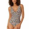 Anne Cole - Women's Soft Band Shirred One Piece Swimwsuit 2 Anne Cole - Women's Soft Band Shirred One Piece Swimwsuit -Chic Swimwear Shop 23MO02370 MULT 0613 FRONT