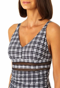 Anne Cole - Women's Trim Triangle One Piece Swimsuit -Chic Swimwear Shop 23MO02483 BKWH 1795