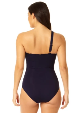Anne Cole - Ring Strap Asymmetric One Piece Swimsuit -Chic Swimwear Shop 23MO02701 NAVY 930 2