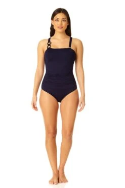 Anne Cole - Ring Strap Asymmetric One Piece Swimsuit -Chic Swimwear Shop 23MO02701 NAVY 930 4