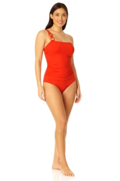 Anne Cole - Ring Strap Asymmetric One Piece Swimsuit -Chic Swimwear Shop 23MO02701 SPCE 993 2