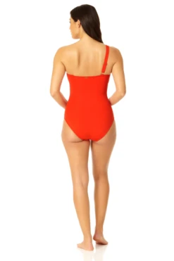 Anne Cole - Ring Strap Asymmetric One Piece Swimsuit -Chic Swimwear Shop 23MO02701 SPCE 993 6