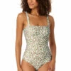 Anne Cole - Women's Center Cinch Shirred Bandeau One Piece Swimsuit -Chic Swimwear Shop 23MO02959 MULT 0087 FRONT