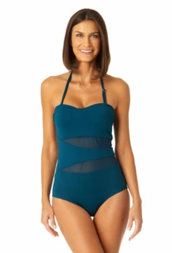 Anne Cole - Women's Mesh Strapless One Piece Swimsuit