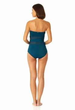 Anne Cole - Women's Mesh Strapless One Piece Swimsuit -Chic Swimwear Shop 23MO03301 DSBL 0806