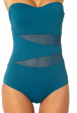 Anne Cole - Women's Mesh Strapless One Piece Swimsuit -Chic Swimwear Shop 23MO03301 DSBL 0819