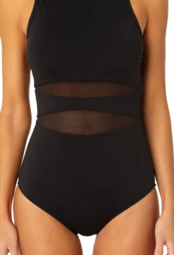 Anne Cole - Women's Mesh High Neck One Piece Swimsuit 9 Anne Cole - Women's Mesh High Neck One Piece Swimsuit -Chic Swimwear Shop 23MO03601 BLK 1033